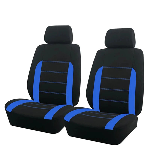 Juego de funda universal para asiento de coche de poliéster negro con detalles azules