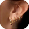 5-Piece Gold-Plated Huggie Hoop Earring Set