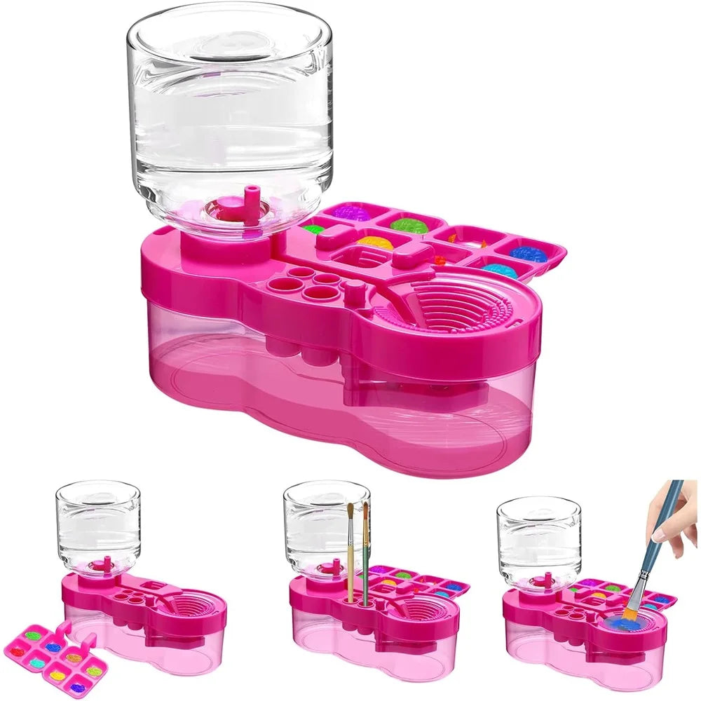 4-in-1 Paint Brush Cleaner and Holder with Palette