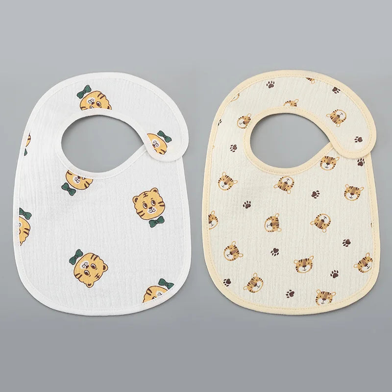 Soft Cotton Baby Bibs with Waterproof Backing – Set of 2