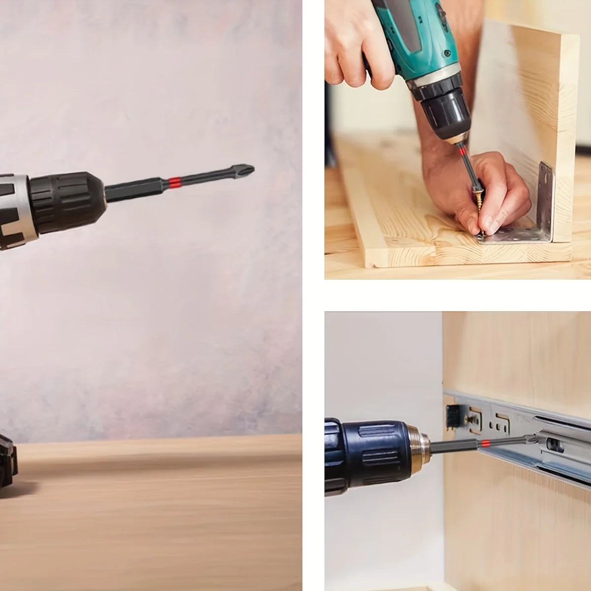 A hand uses a clamp to secure a 90 degree right angle corner in wood for DIY projects.
