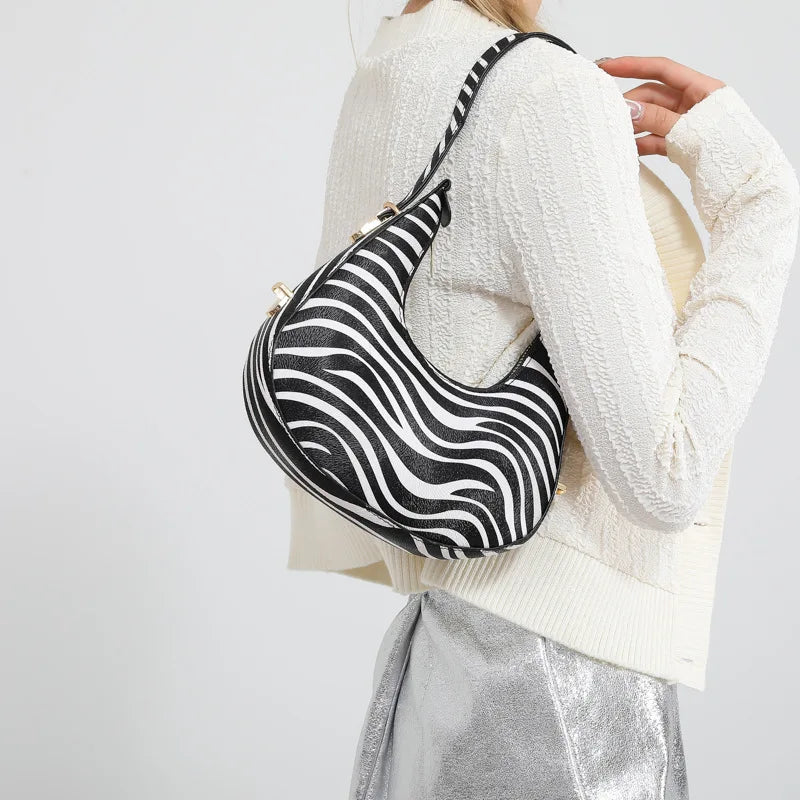 French-Style Cow Print Crossbody Bag