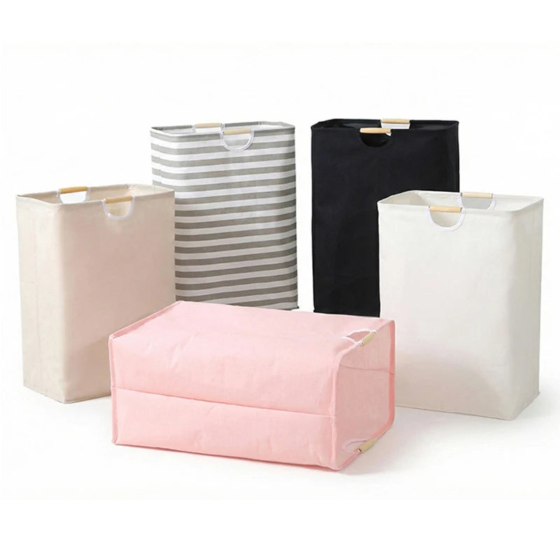 Foldable Cotton Laundry Basket with Handles
