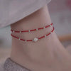Handwoven Crystal Anklet with Natural Stone Charms