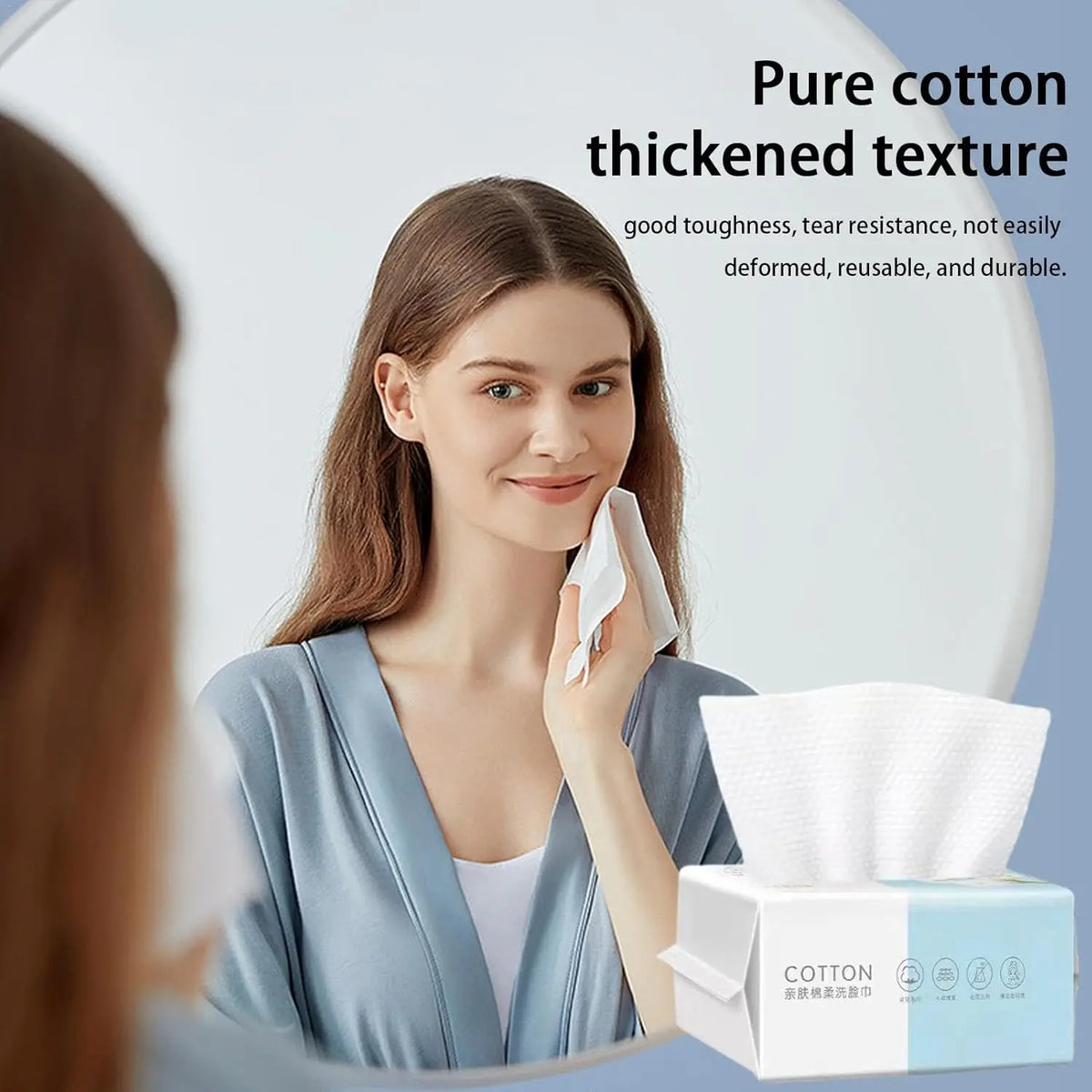 Soft Cotton Disposable Facial Towels for Sensitive Skin