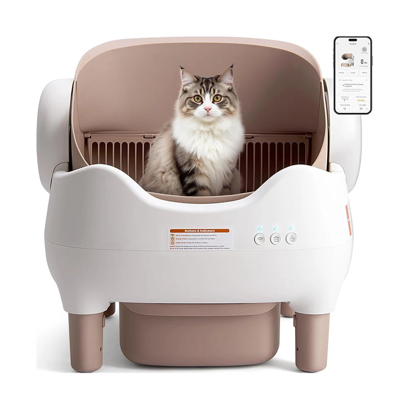Automatic Open-Top Cat Litter Box with App Control