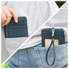 Premium PU Leather Badge Holder with Zipper and Lanyard