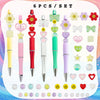 Cute Acrylic Beaded Ballpoint Pens – Set of 6