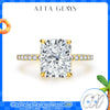 Radiant Cut Moissanite Engagement Ring with Hidden Halo
