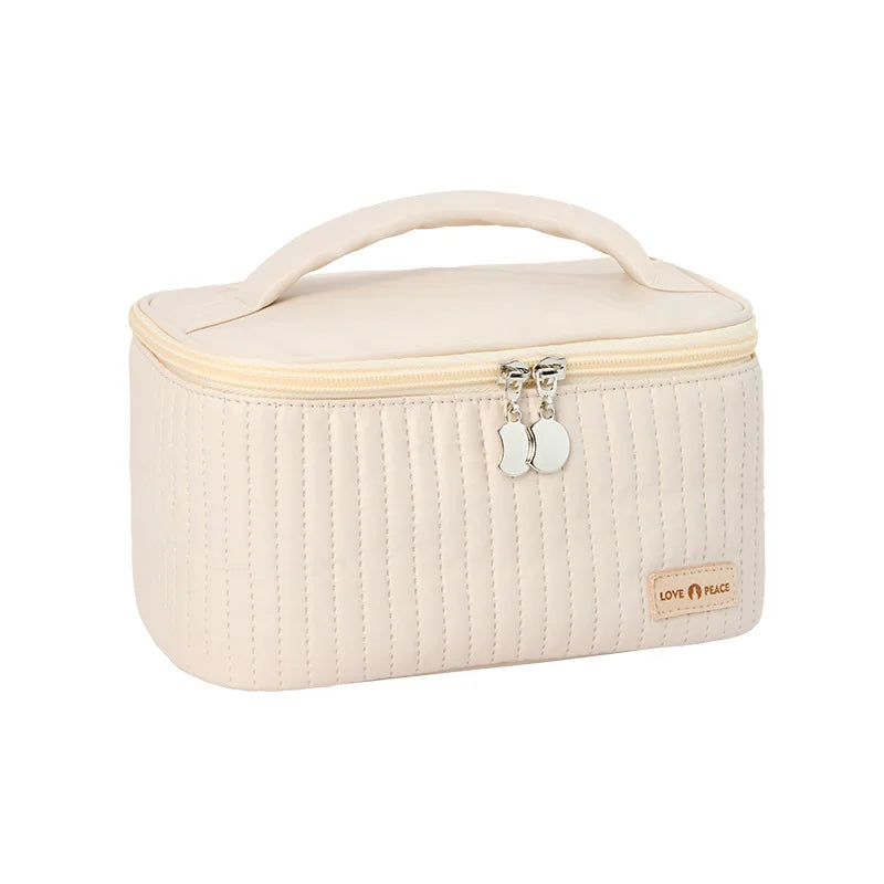Portable Solid Color Makeup Organizer Bag