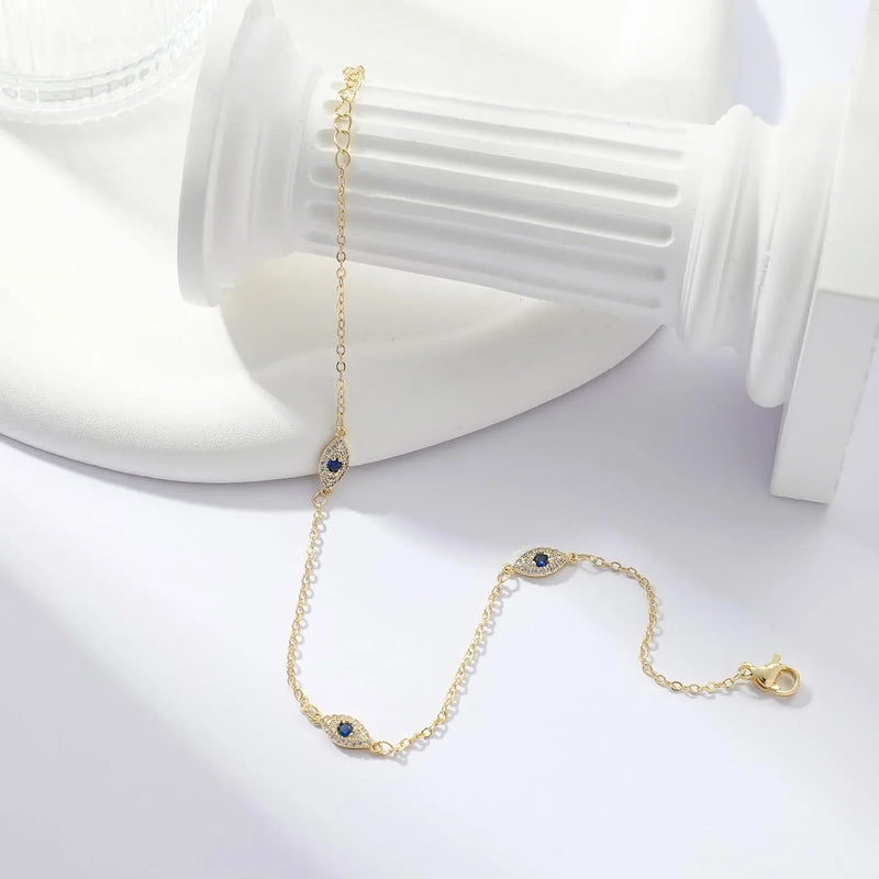 Gold-Plated Geometric Anklet with Extender