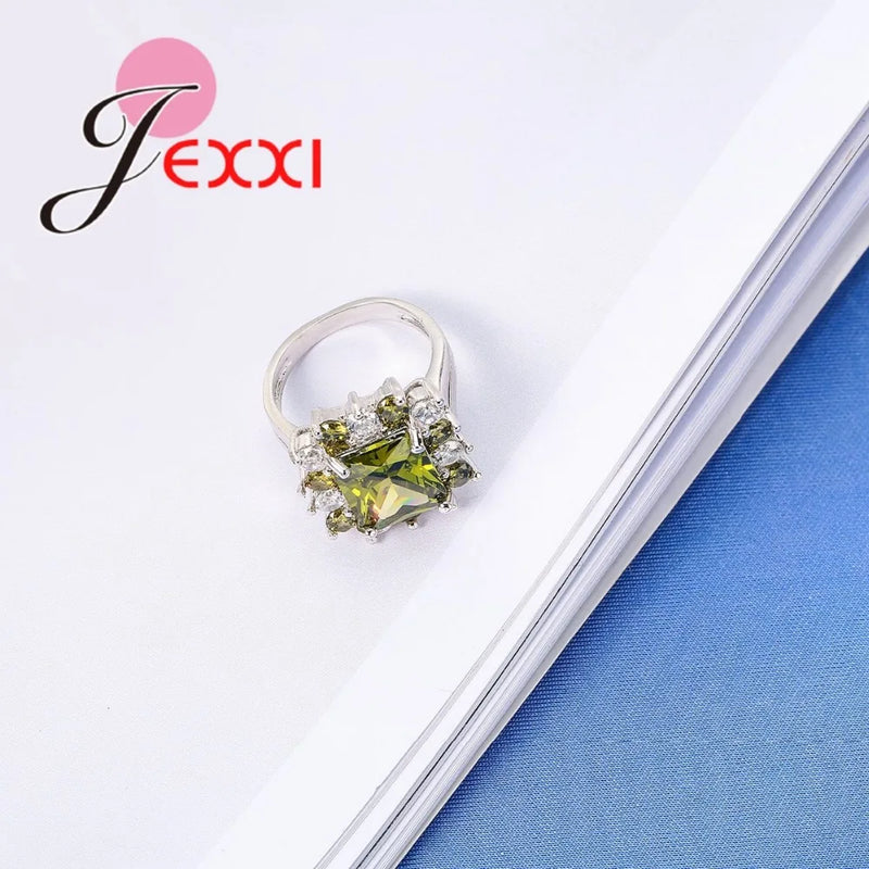 Halo Engagement Ring with Cubic Zirconia