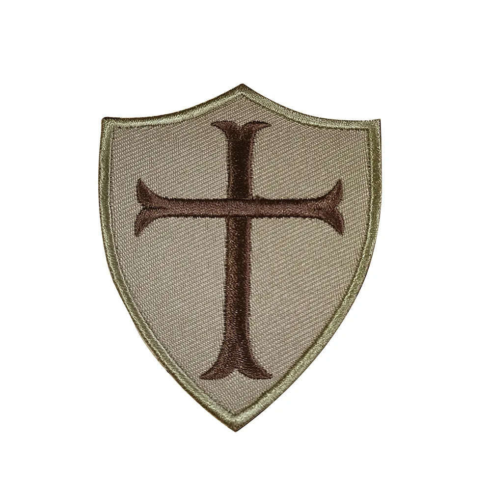 Knights Templar Cross Patch with Hook and Loop Backing