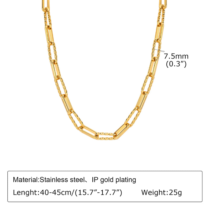 Chunky Gold Plated Stainless Steel Link Necklace