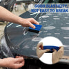 Hands applying a blue NeoWrap film to a dark surface, demonstrating its elasticity.