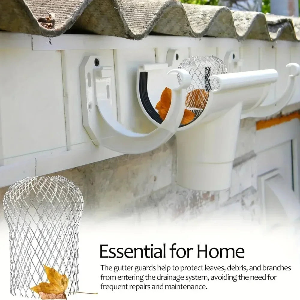 White aluminum gutter leaf guards installed under a roof, protecting the drainage system from debris.