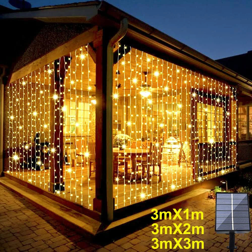 Solar LED Kupferdraht Vorhanglichter