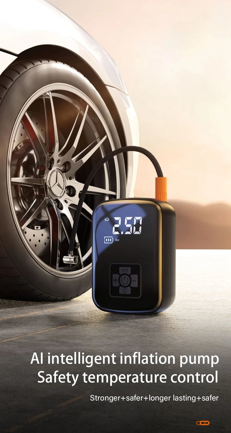 Cordless Rechargeable Tire Inflator with Digital Pressure Gauge