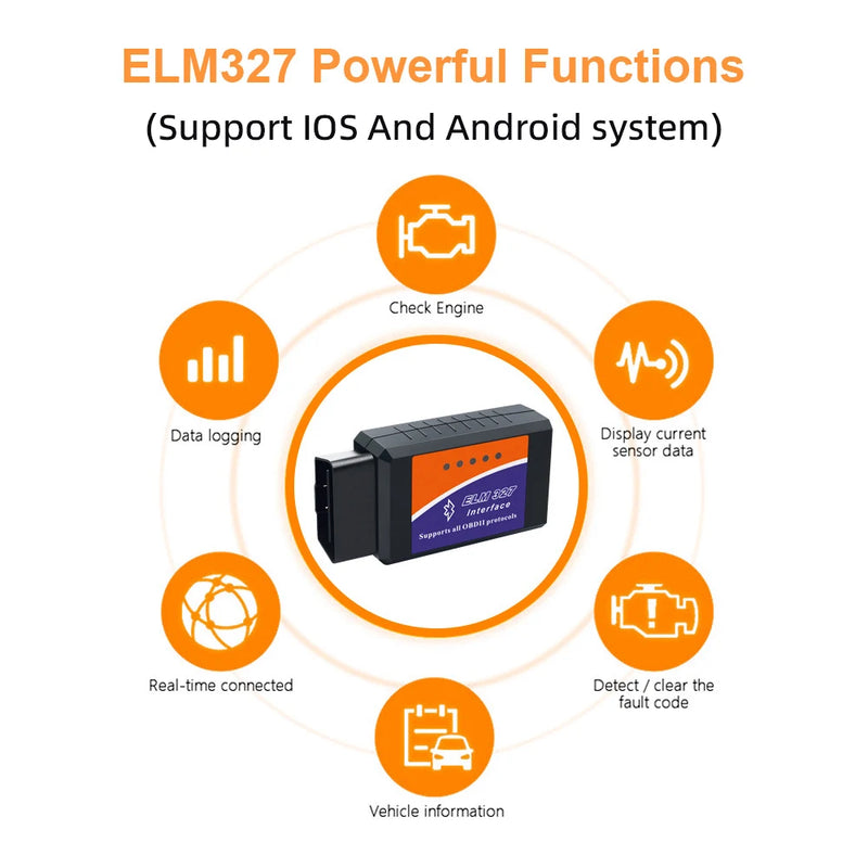 جهاز فحص تشخيصي للسيارة بلوتوث OBD2