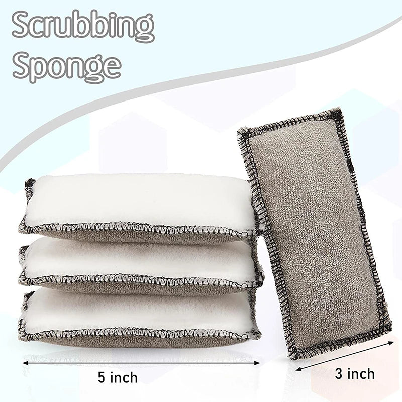 A set of two gray and white scrubbing sponges for car interior cleaning