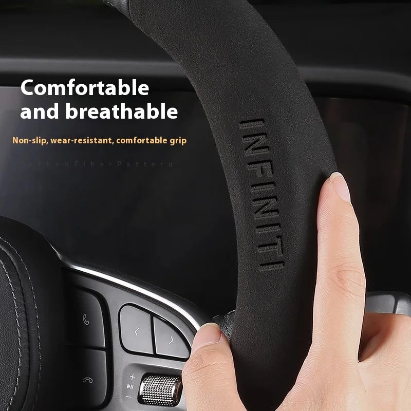 Carbon Fiber Leather Steering Wheel Cover for Infiniti Models