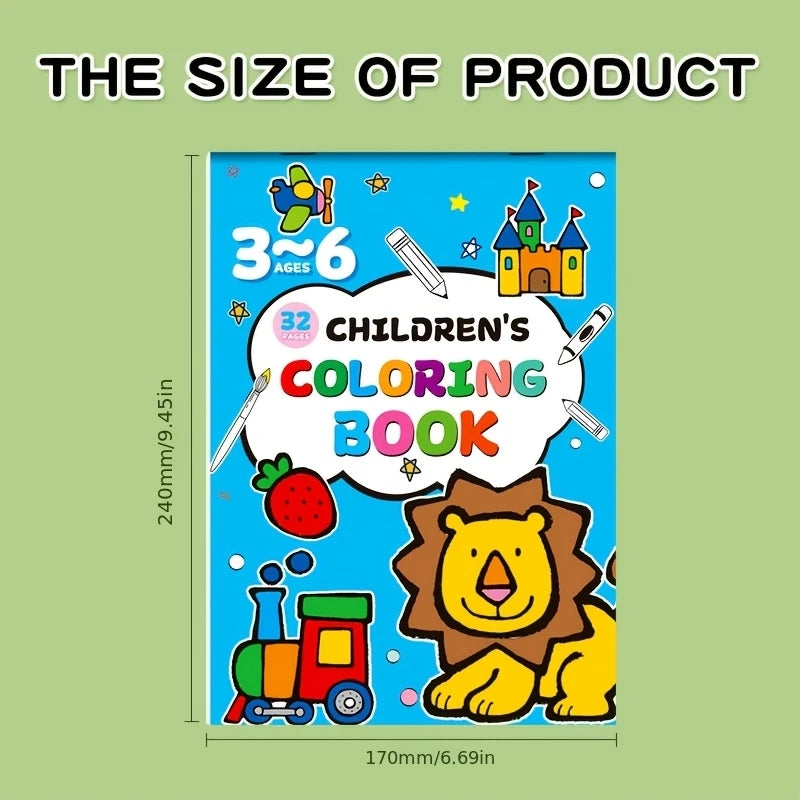 Kids' Coloring Book: Animals, Fruits & Transportation