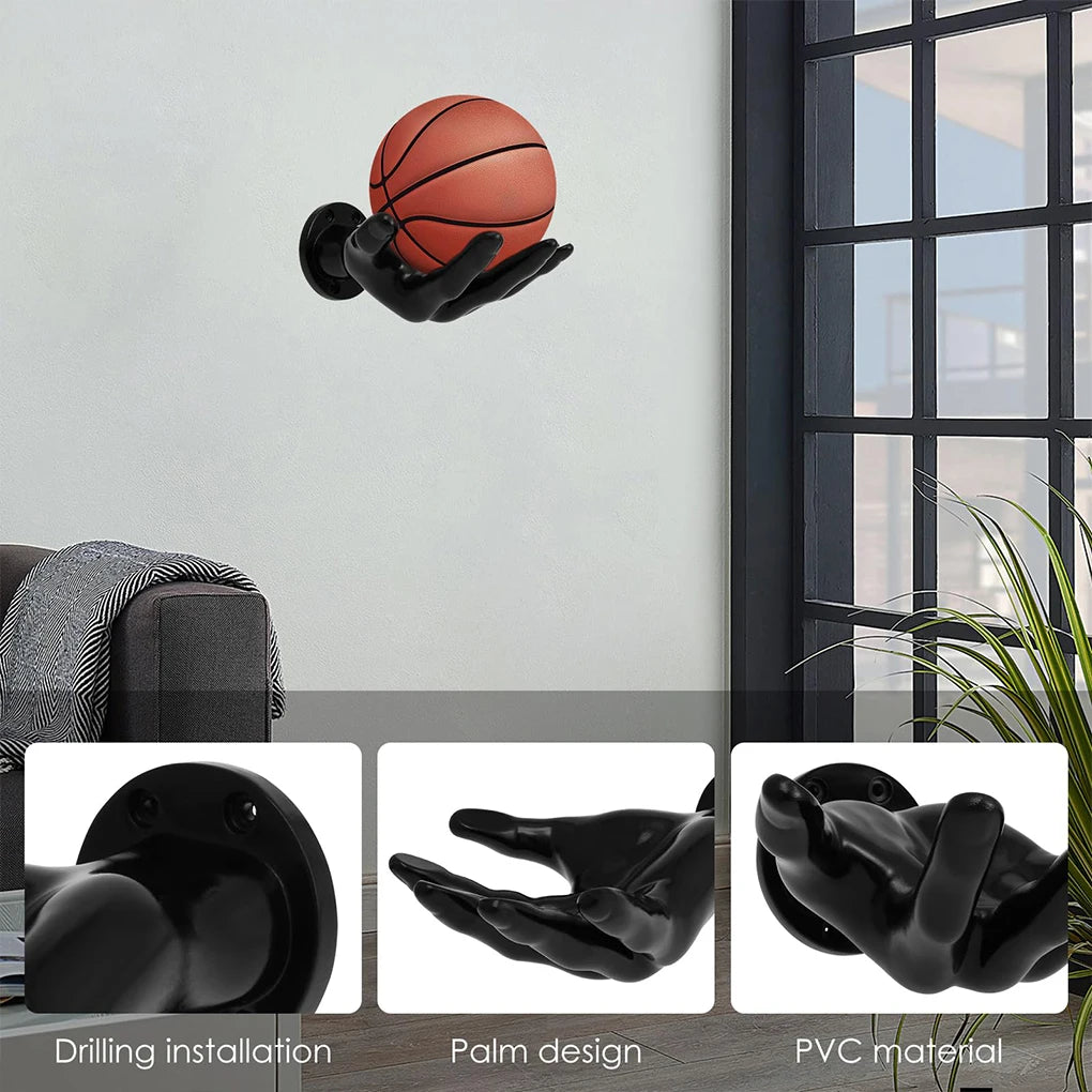 Wall-Mounted Basketball Display and Storage Rack