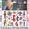 A collection of Spider-Man and related characters temporary tattoos on a sticker sheet.