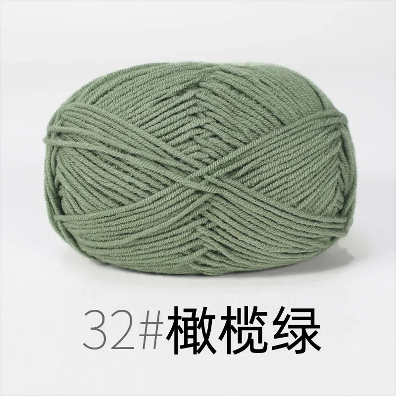 4-Ply Soft Cotton Blend Yarn for Knitting and Crochet