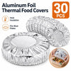 30 pieces of aluminum foil thermal food covers for insulating and covering food plates