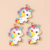 Enamel Rainbow Horse Charms for DIY Jewelry Making