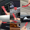 A set of red auto trim removal tools and accessories shown in various angles for interior car components.
