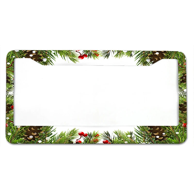 Floral Aluminum License Plate Frame with Slim Design