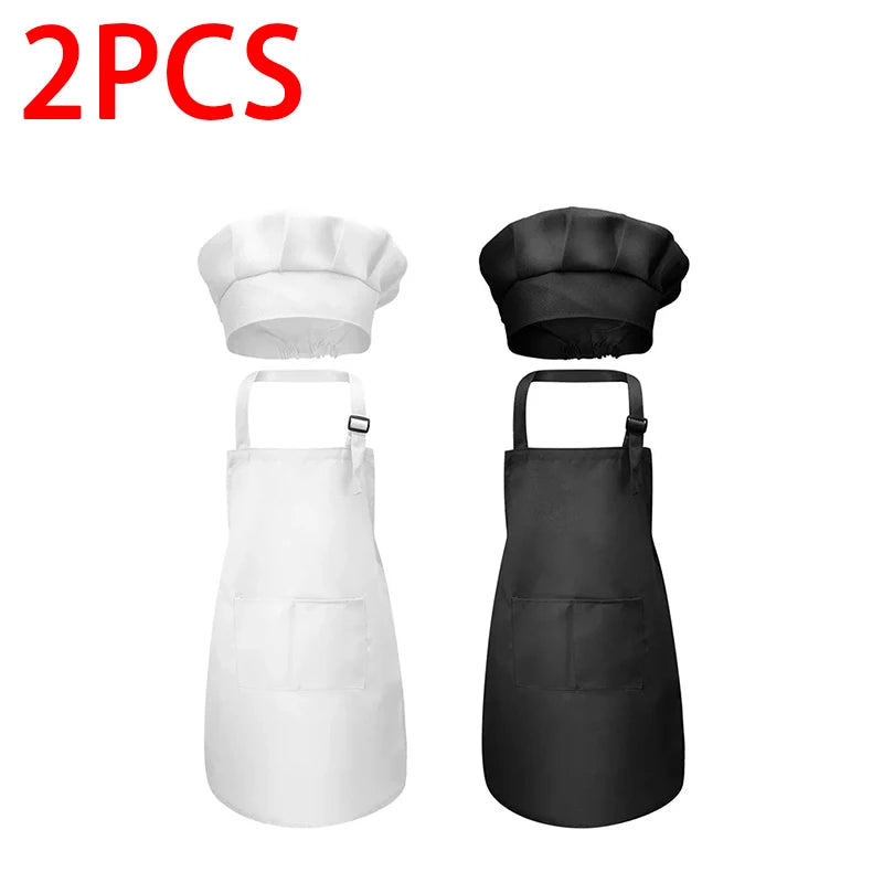 Kids' Chef Apron and Hat Set – Waterproof Cooking & Painting Smock for Boys and Girls