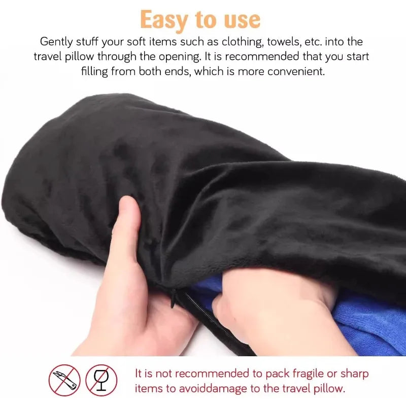 U-Shaped Travel Neck Pillow with Velvet Cover