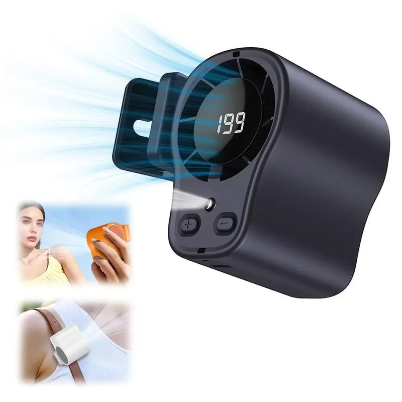 Portable USB Rechargeable Clip-On Fan with LED Display
