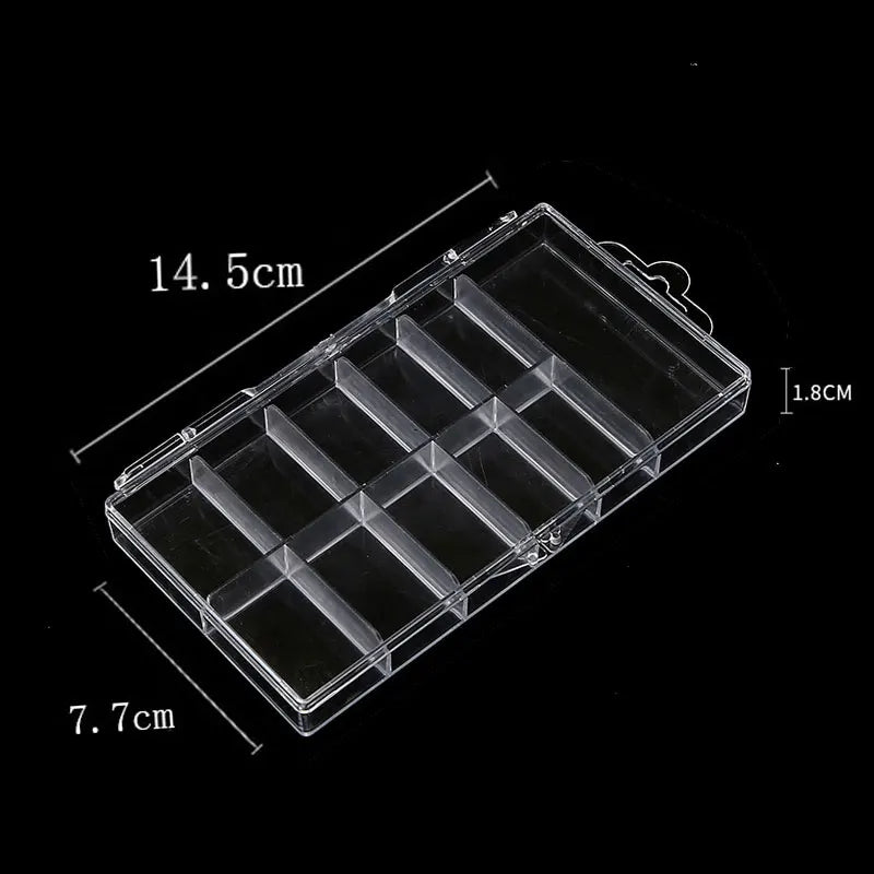 Clear Nail Tip Storage Box with Compartments