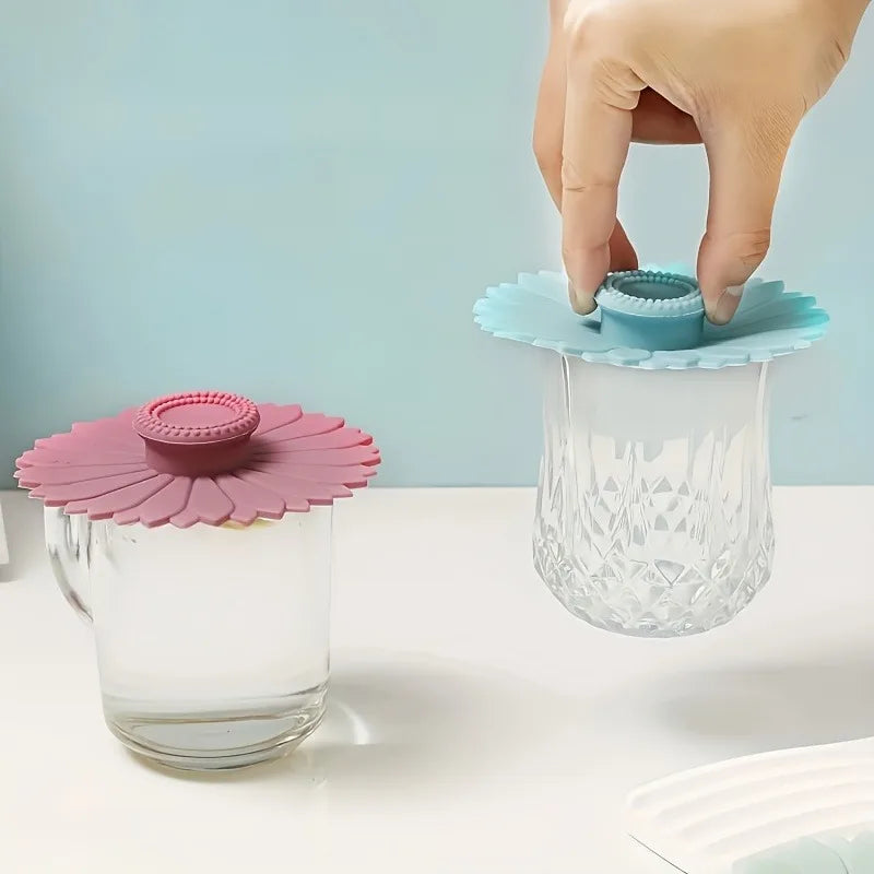 Sunflower Silicone Cup Cover – Dustproof Lid for Mugs, Coffee & Tea Cups
