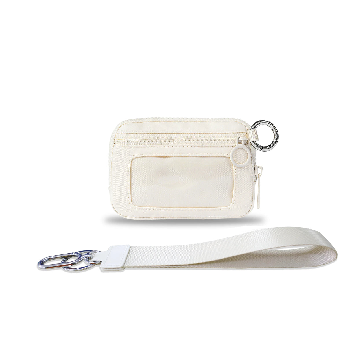 Checkered Card Case Wallet with Detachable Keychain and ID Window