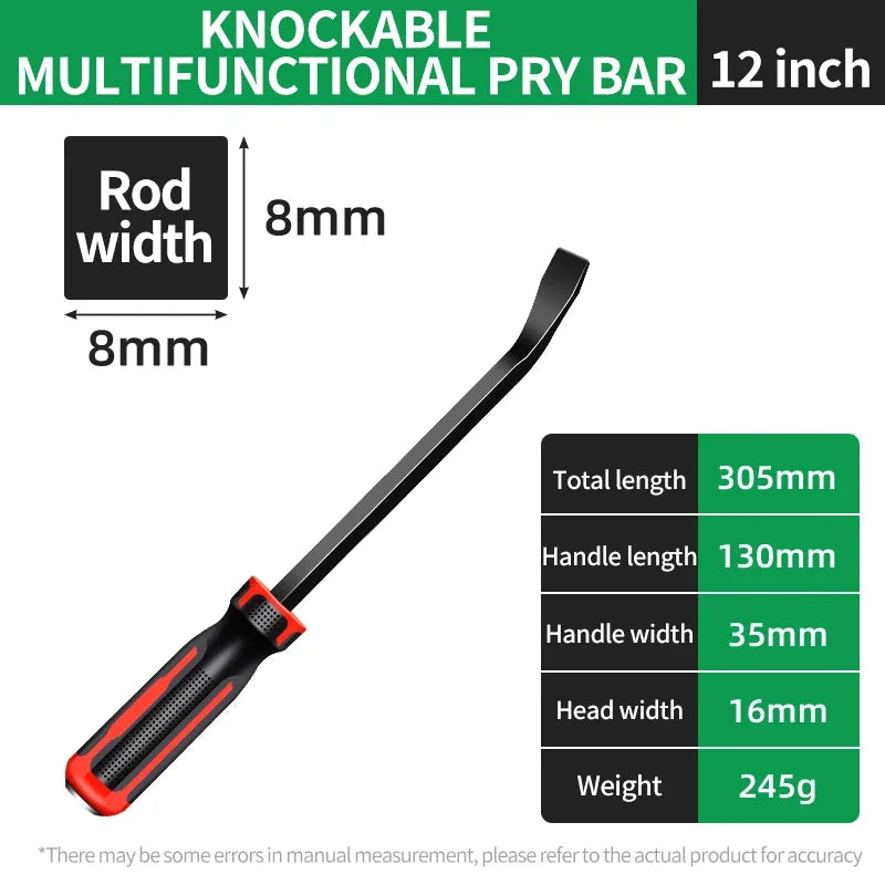 Heavy-Duty Pry Bar with Strike Cap and Nail Puller