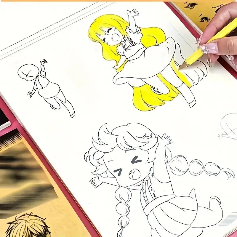 Anime Line Art Drawing Book for Beginners