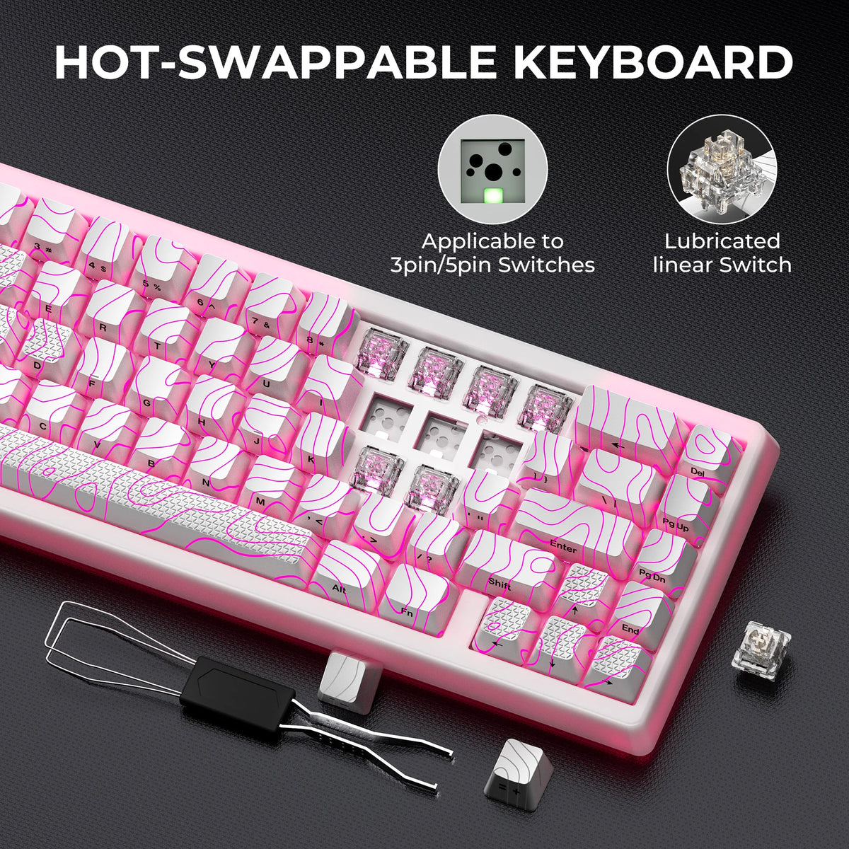JadeStone 67-Key Wireless Mechanical Keyboard with IMD-Tech Keycaps