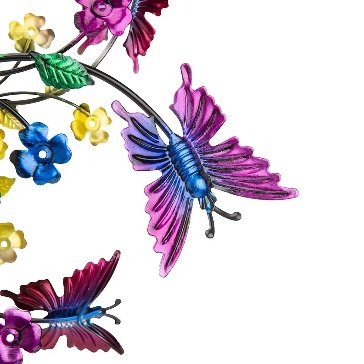 Colorful Butterfly Garden Wind Spinner with Metal Stake
