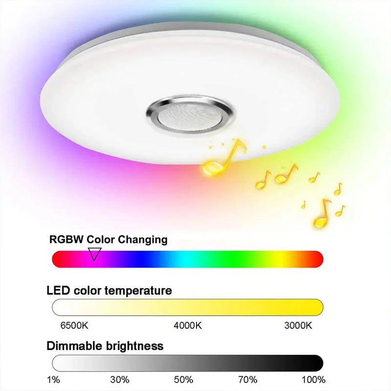 Luz de Techo LED Inteligente con Altavoz Bluetooth e Iluminación RGB