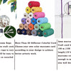 A variety of colorful 3mm and 4mm twisted macrame cotton cords are displayed in a pyramid shape for crafting.
