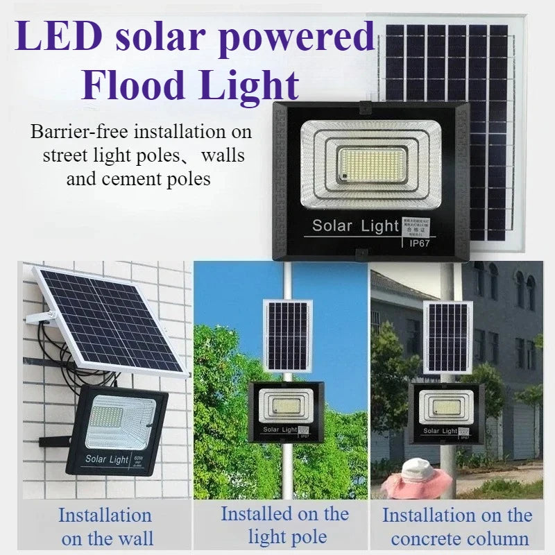 Solar-Powered LED Flood Light with Remote Control