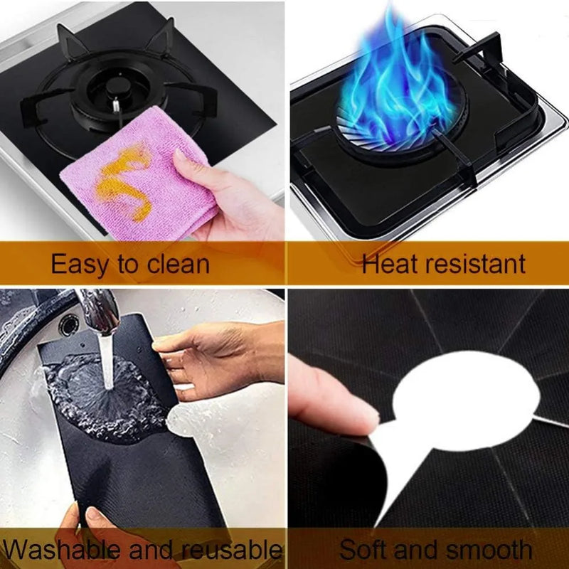 Square Heat-Resistant Stove Burner Covers