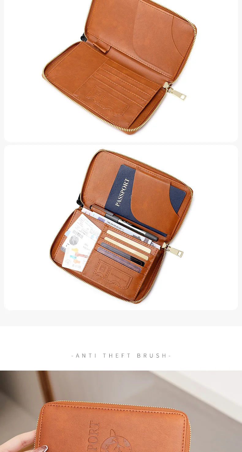 RFID-Blocking Travel Passport Holder with Card Slots