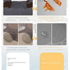 Comparison chart showing advantages of a new product over traditional fabric mats regarding anti-pollution and water absorpti