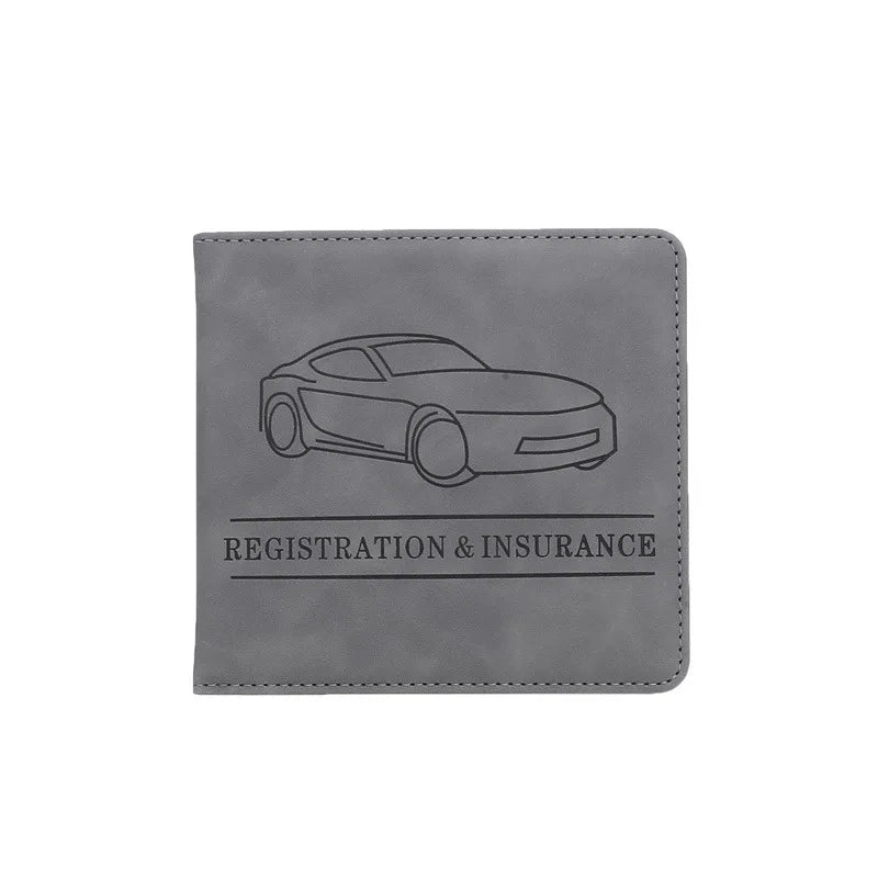 Premium PU Leather Car Document Organizer with Card Slots
